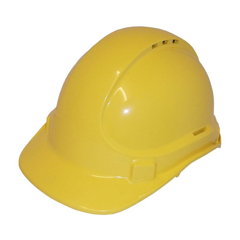 HARD HAT VENTED PUSHLOCK YELLOW